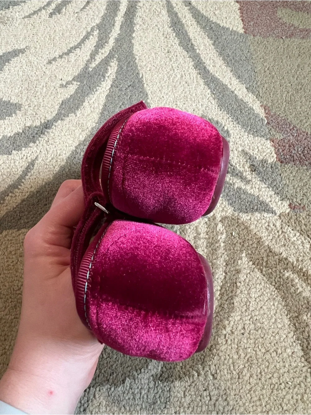 Kids Velvet Mary Jane Dress Shoes in Berry